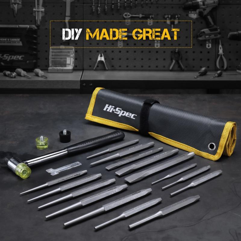 19 stk Spikerdorn Meiselsett Konisk dorn Sylindrisk dorn Konisk dorn Meisel