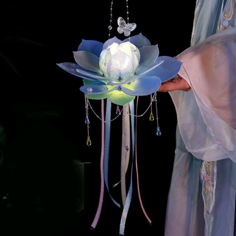 Blossom Lotus Flower Lanterns Glowing Rabbit Lotus Lantern  Festival Gift