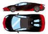 EIDOLON Scale Lamborghini Aventador S Roadster 50th Anniversary Japan 2018 Rosso Gradient Finished Model EM767B 1/43 Efest/Black