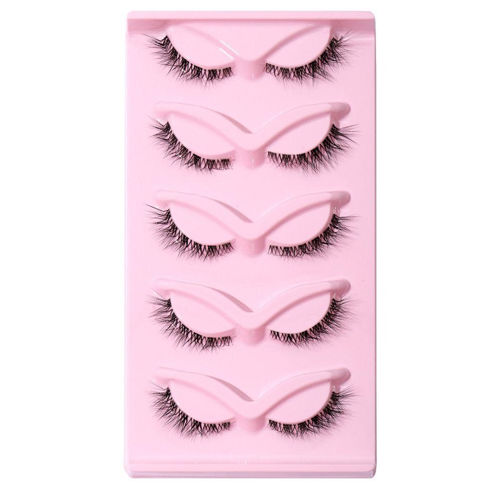 5 párů očního ocasu prodlužující falešné řasy pro kočičí oko 3D nástroje pro make-up umělých norkových řas