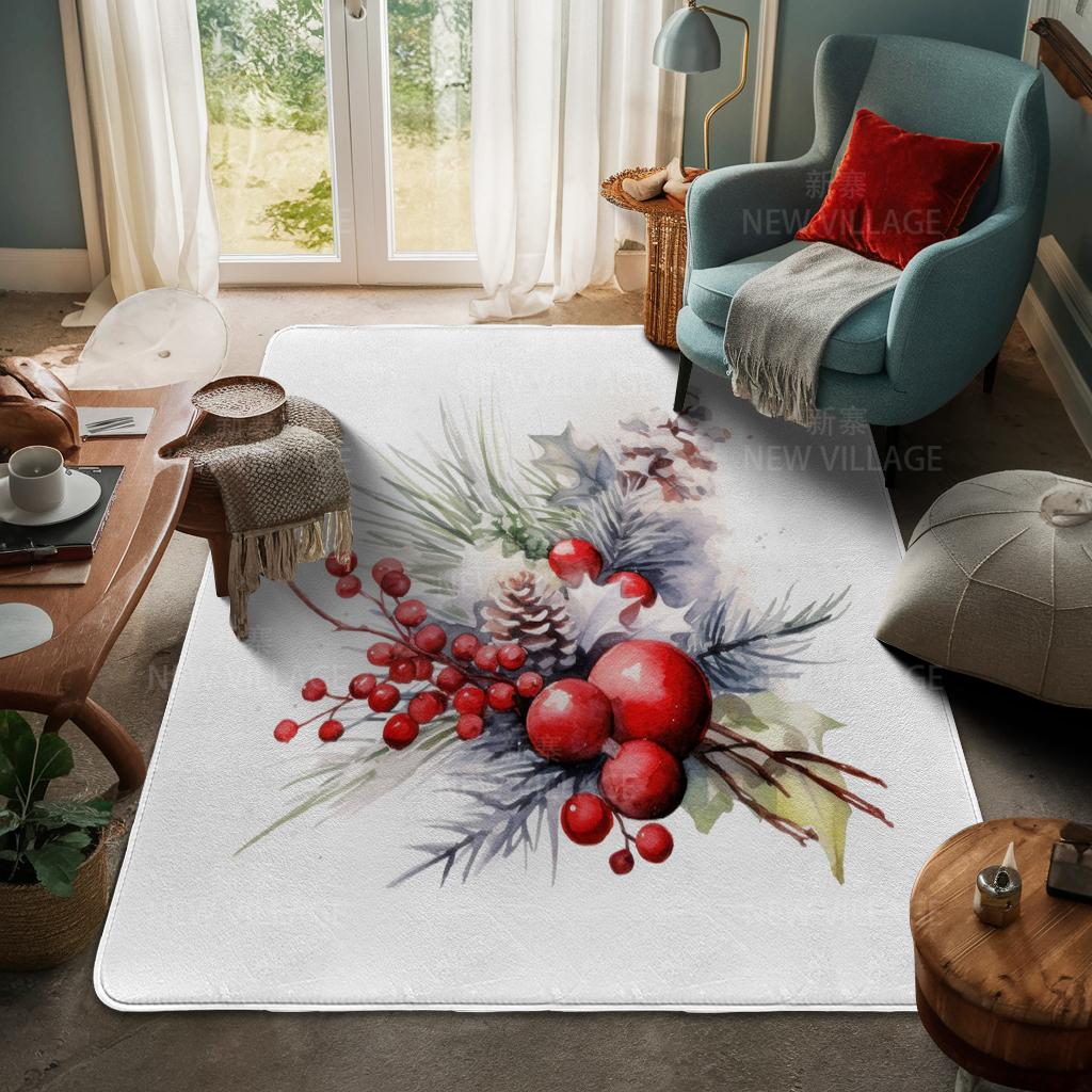 House Entrance Carpet Home Door Mat Living Room Bath Foot Bathroom Non-slip Water Absorption Rugs Bath Merry Christmas Winter
