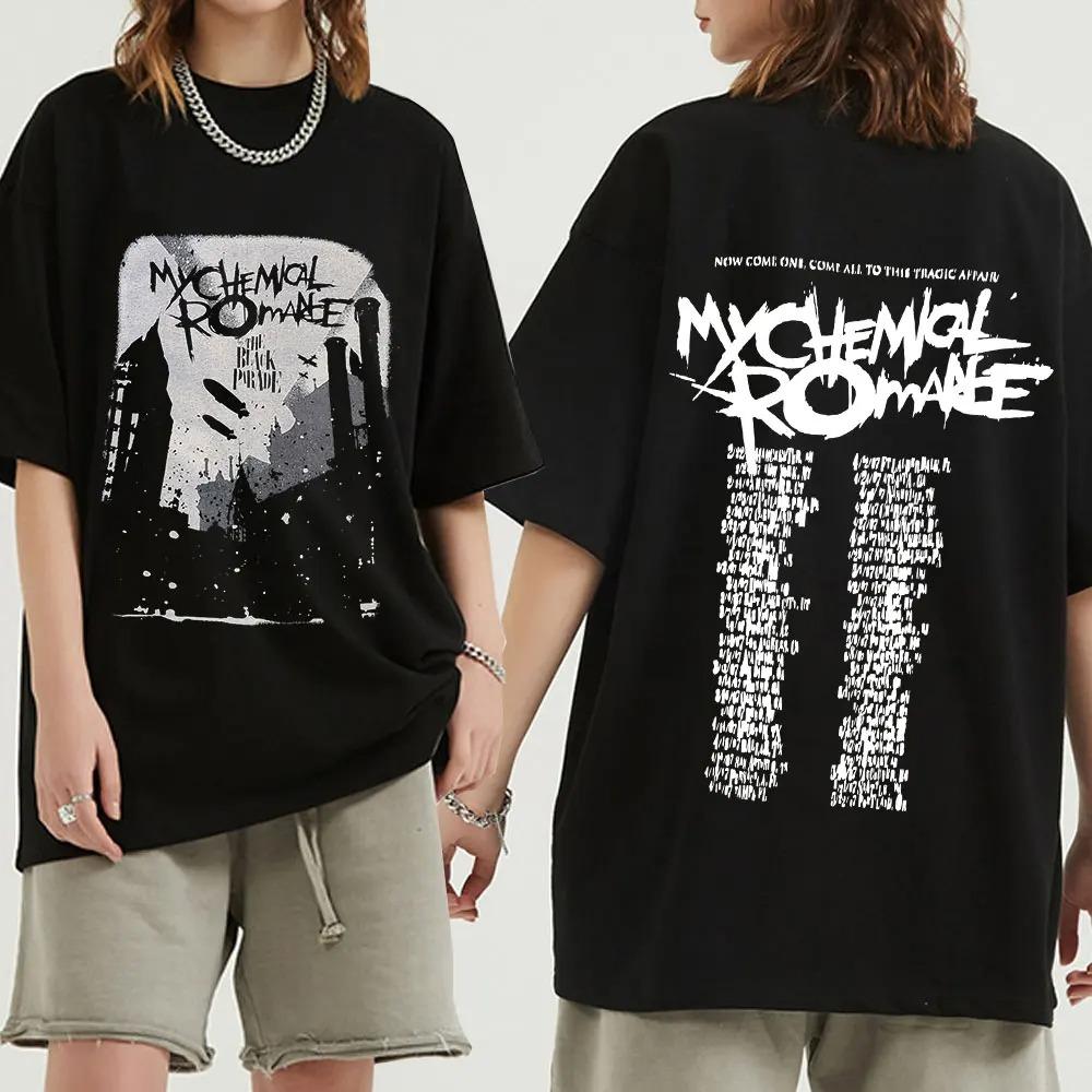 My Chemical Romance 2007 Tour Double Sided Print T Shirt Candle Punk Band Sign Short Sleeve Tees Cotton Harajuku T-shirt Men