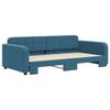VidaXL Daybed with Pull-out Bed Blue 100x200 Cm Velvet 3196935