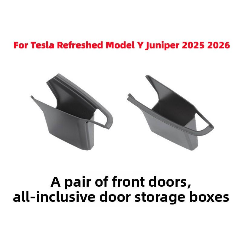 

For Tesla Refreshed Model Y Juniper 2026 2026 1pc Car Side Door Handle Storage Box Tray Organizer Slot Case Interior Accessories