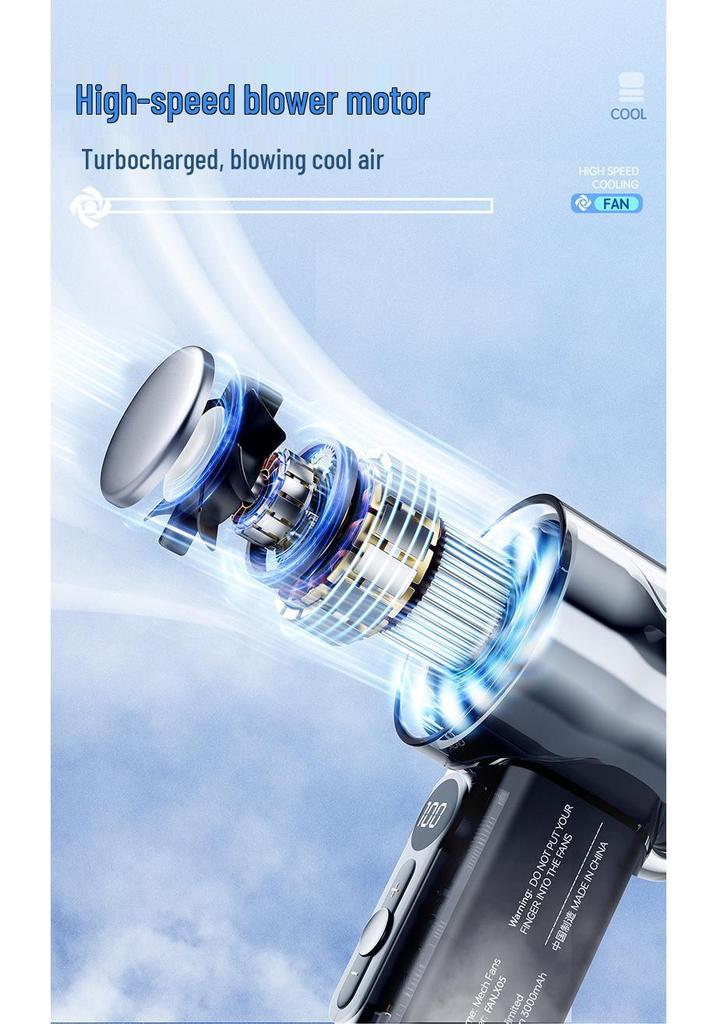High-Speed Transparent Portable Mini Fan with Superconducting Ice Pack
