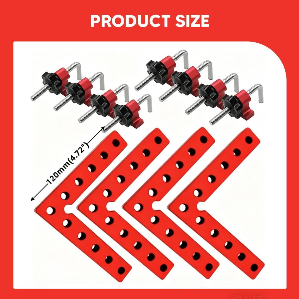 Corner Clamps Functional Versatile L Shaped Square Tool for Assembling Boxes 120mm