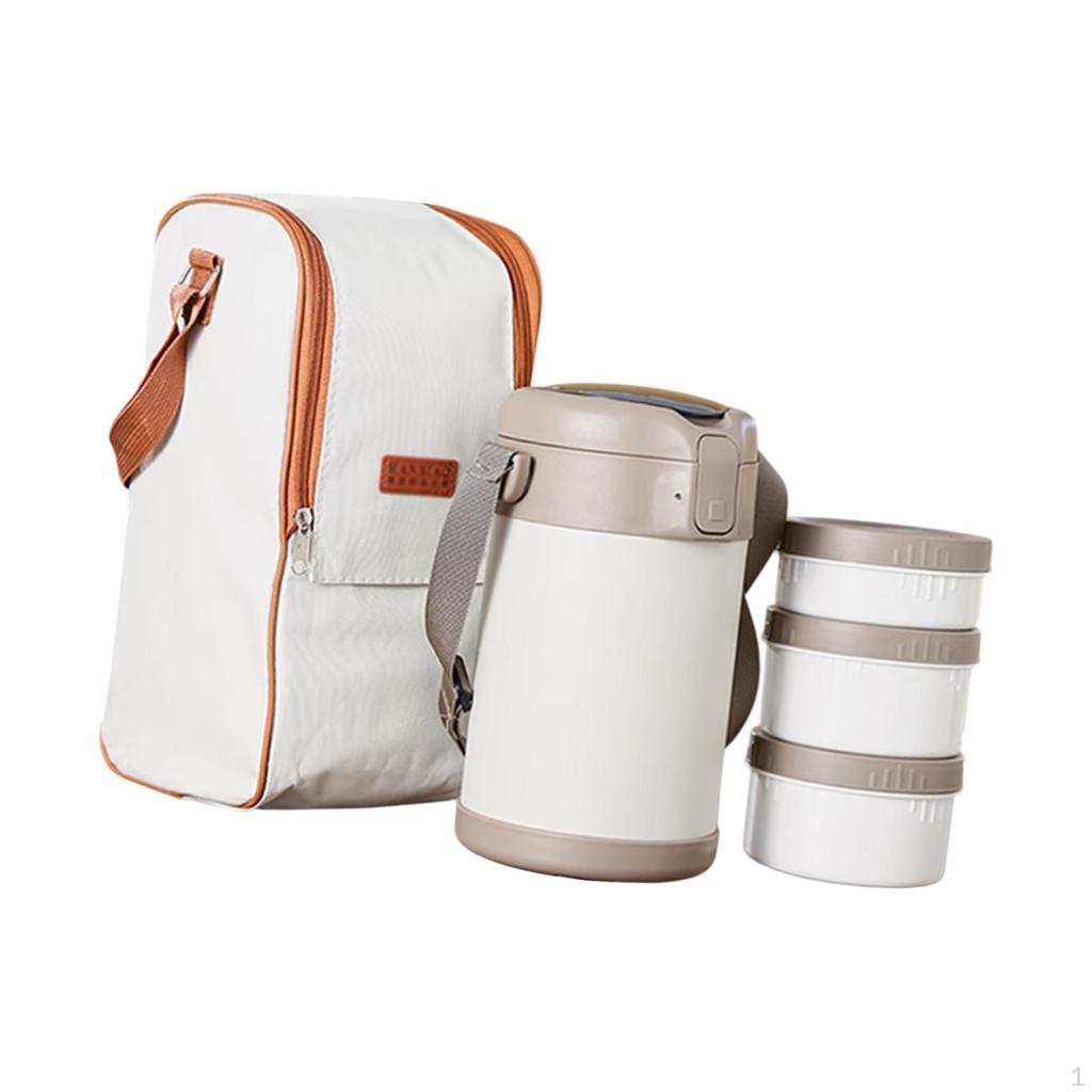 Thermische Lunchbox Bento Luftdichter Deckel Auslaufsicher mit Schultergurt Isolierung für Reise Schule