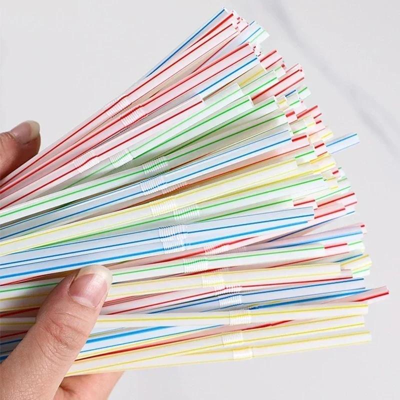 Disposable Drinking Straws Multicolor Plastic Pipes Cola Straws Bar Party Wedding Kitchen Pajitas Cocktail Straw Wholesale Tools
