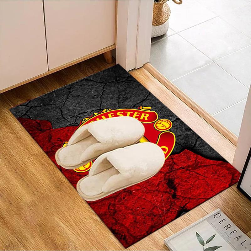 Manchester United Crest Rug Game Carpet, Floor Mat for Bedroom Living Room Entryway Rug, Home Decor Idea Gift for Christmas birthday