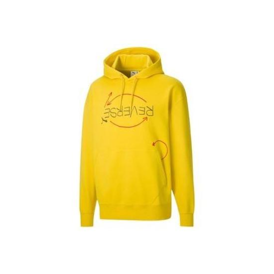 Puma Мужская повседневная спортивная толстовка с принтом, желтая EU XS