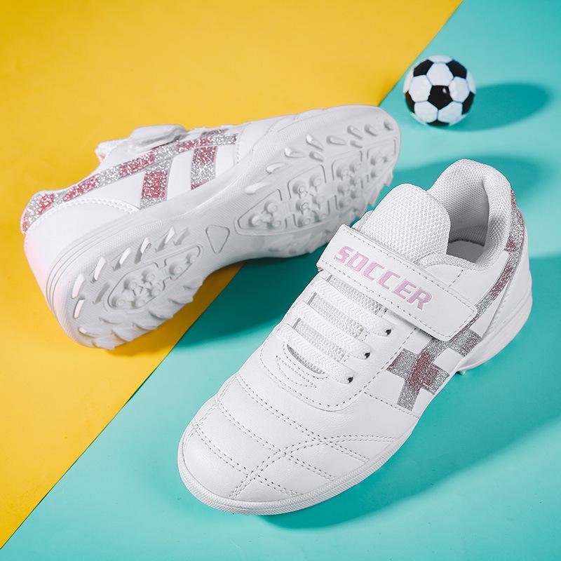 New Football Shoes Men and Women Children Velcro TF Broken Nails Young Students Grass Flat Training Shoes