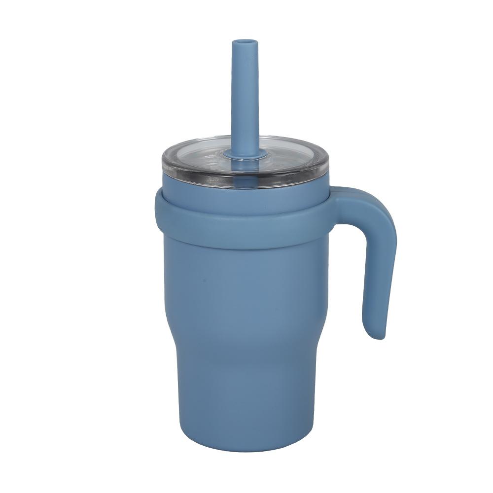 New Stainless Steel Cup With Handle Children'S Straw Cup High Value Vacuum Thermos Cup