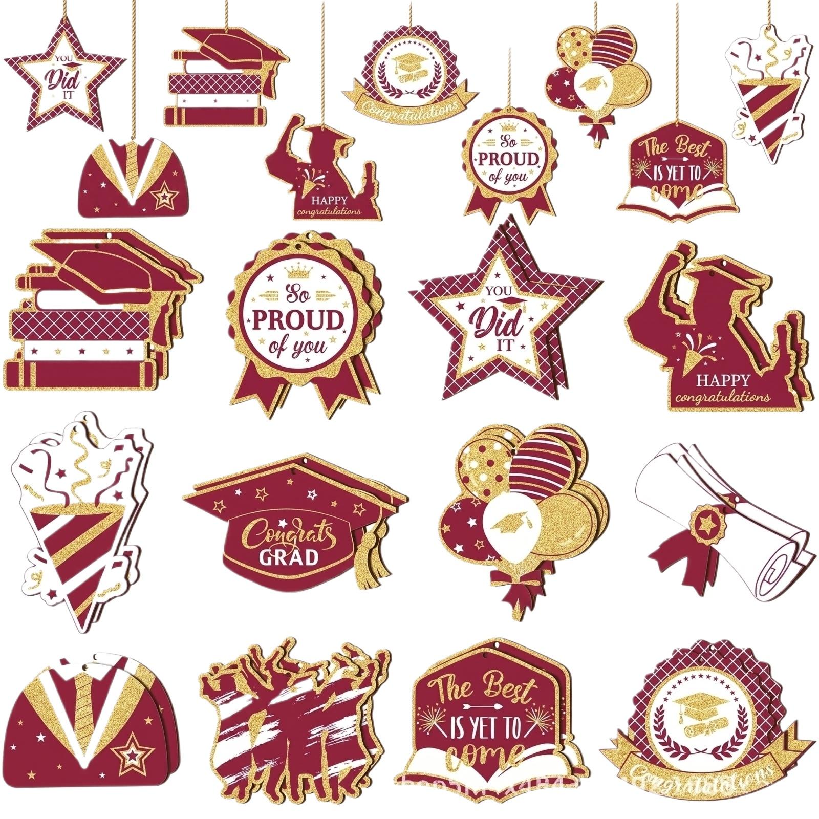 

Graduation Decorative Sign Wooden Graduate Congratulations Decoration 2 Hanging Pendant Suitable For College Graduation Parties One Size