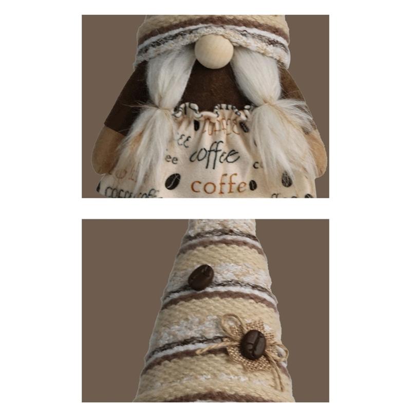 Handmade Swedish Tomtes Chefs Gnome Standing Coffee Gnome Facelesses Doll Decors