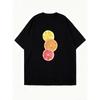 Schwarzes Oversized T-Shirt mit Zitrusfrucht-Print für Freizeitkleidung