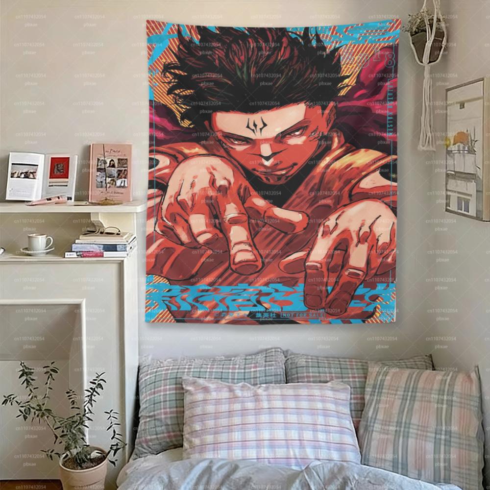 JJujutsu KKaisen Wall Tapestry Anime Manga Art Wall Hanging for Bedroom Dorm Living Room Fan Decor