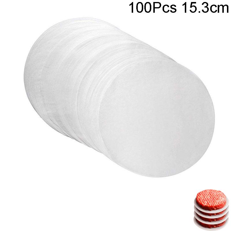 100 ks 10/11,4/15,3 cm Papír na hamburgerové placičky - Voskové papíry k oddělení zmražených lisovaných placiček - 100 Burger pro papír na hamburgerové placičky