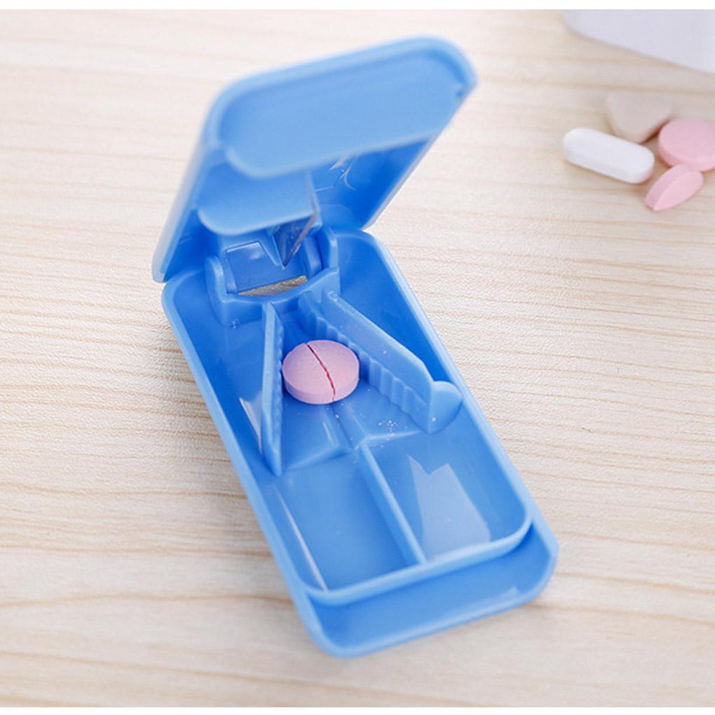 Pill Splitter Plastic Storage V- Grip Small or Large Pills Slicer Home Divider