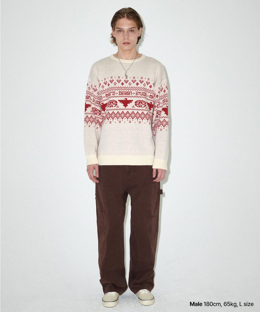 MAHAGRID Eagle Eclipse Knit Sweater Ivory(Mg2Efmk602A)