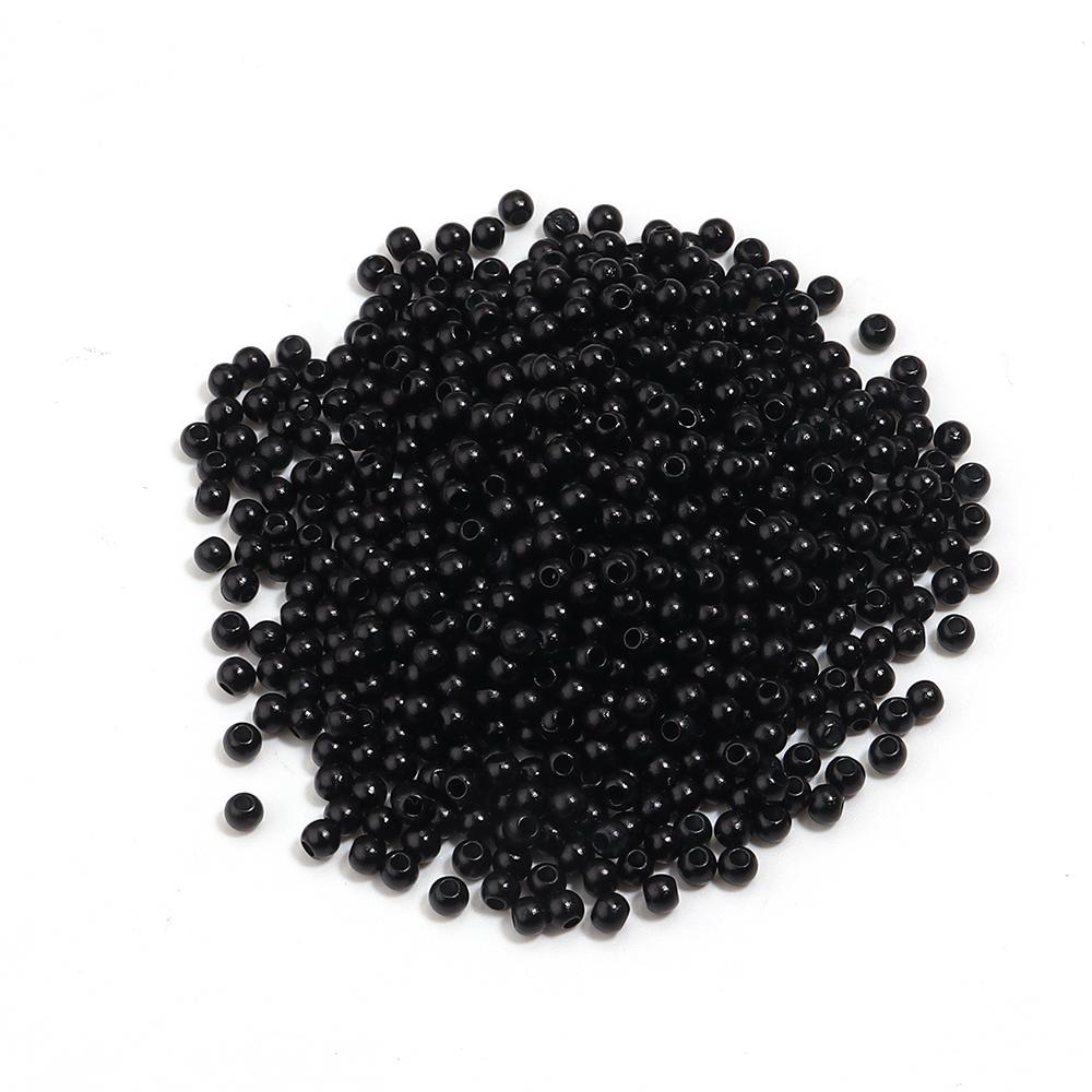 

50-1000pcs 3/4/5/6/8/10/12mm Black ABS Imitation Pearl Beads With Hole Round Loose Bead For Jewelry Making DIY Necklace Bracelet