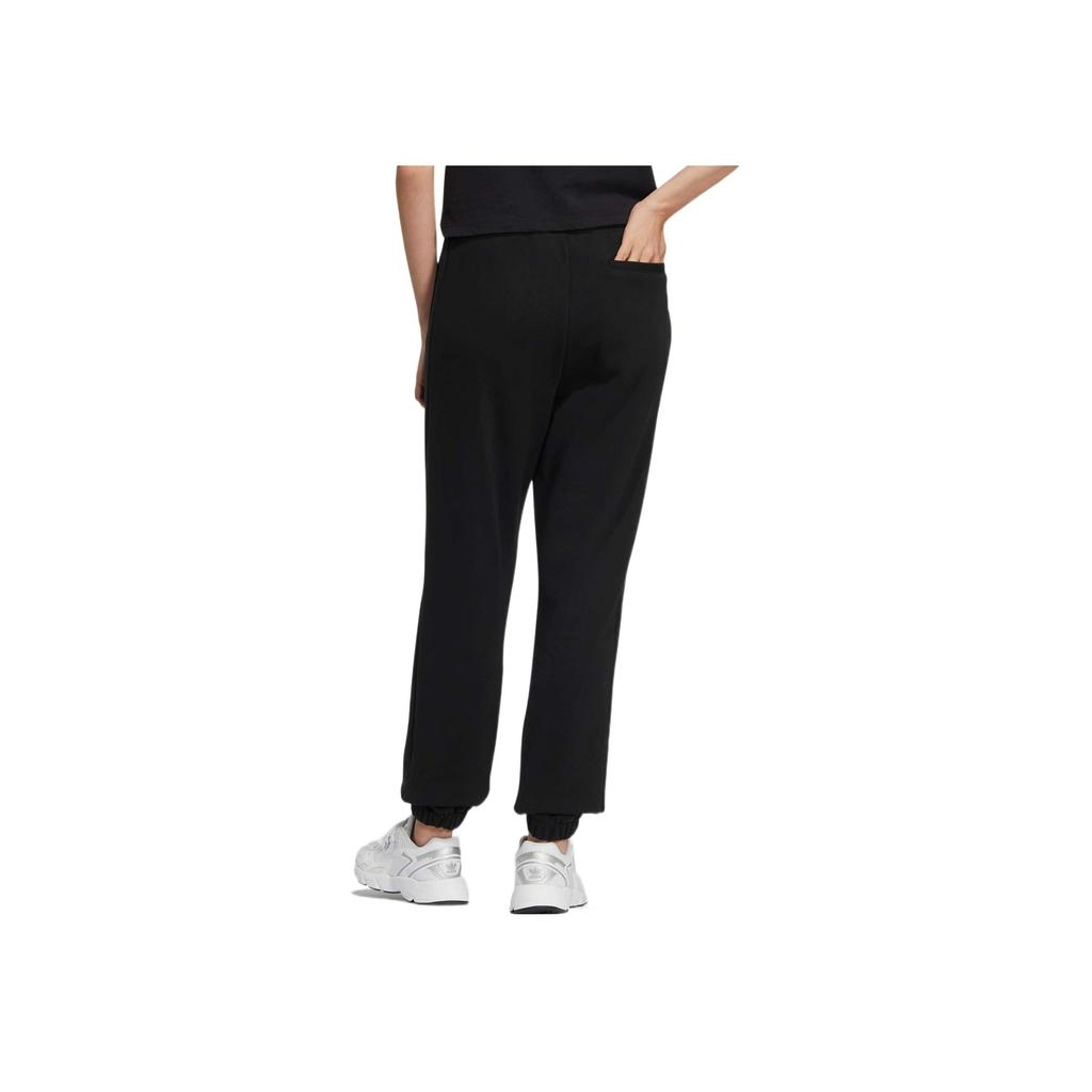 Adidas Originals Trefoil FW22 Solid Color Print Logo Joggers with Elastic Cuffs Women Bottoms Black IC8133