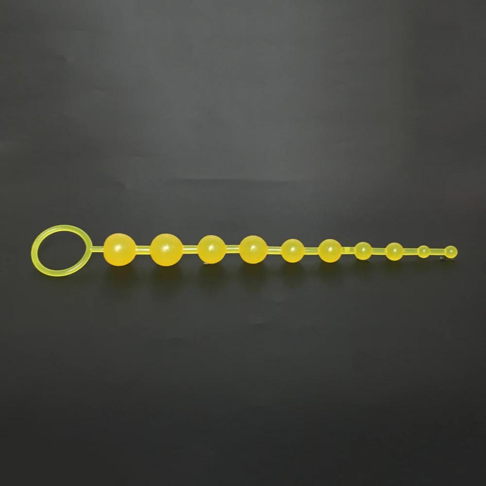 Margele dop anal din cauciuc moale Orgasm lung Vagin Clitoris Inel de tragere Minge Jucării pentru fund pentru adulți Femei Bărbați Stimulator Accesorii sex