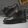 Luxury Men Chelsea Boots British Vintage Style Waterproof Man Leather Shoes Outdoor Comfortable Thick Bottom Motorcycle Boots 48