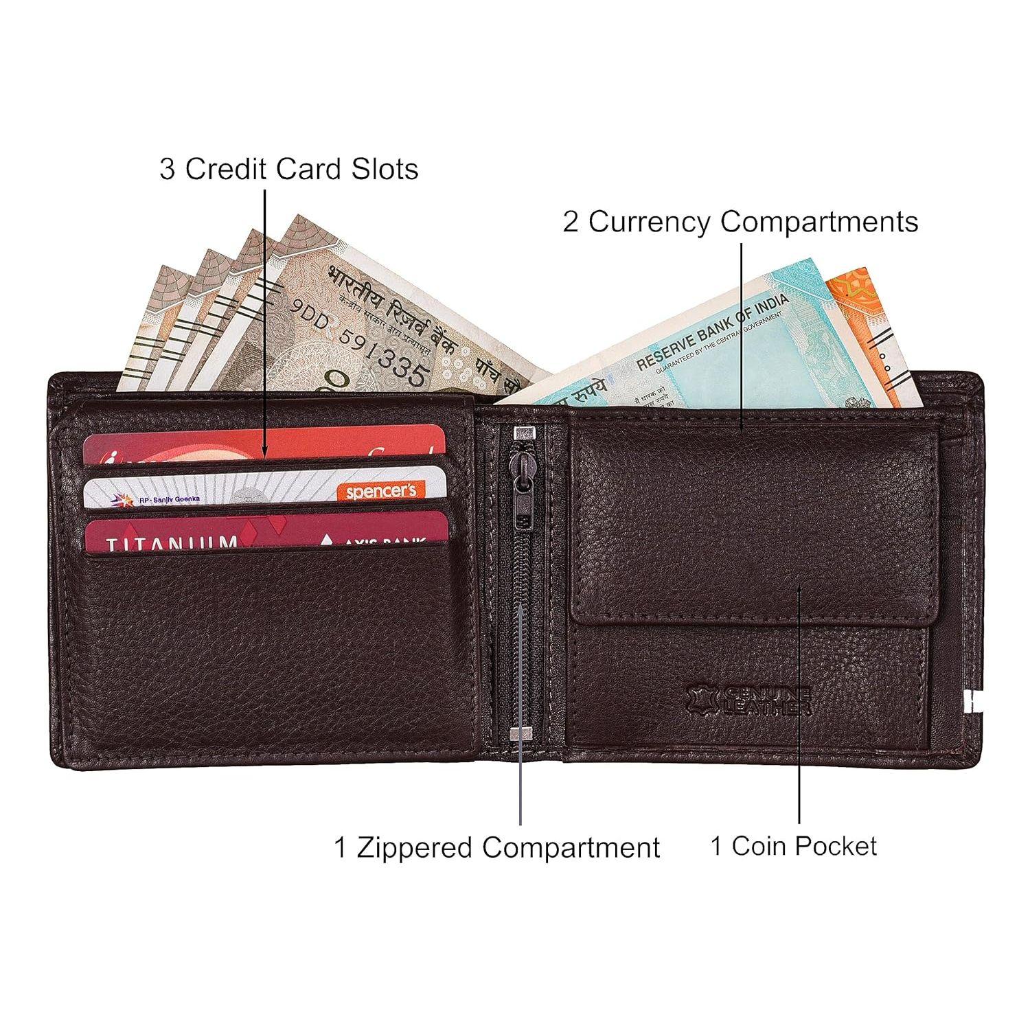 Кошелек из кожи Stag бордового/белого цвета для мужчин — фото 5