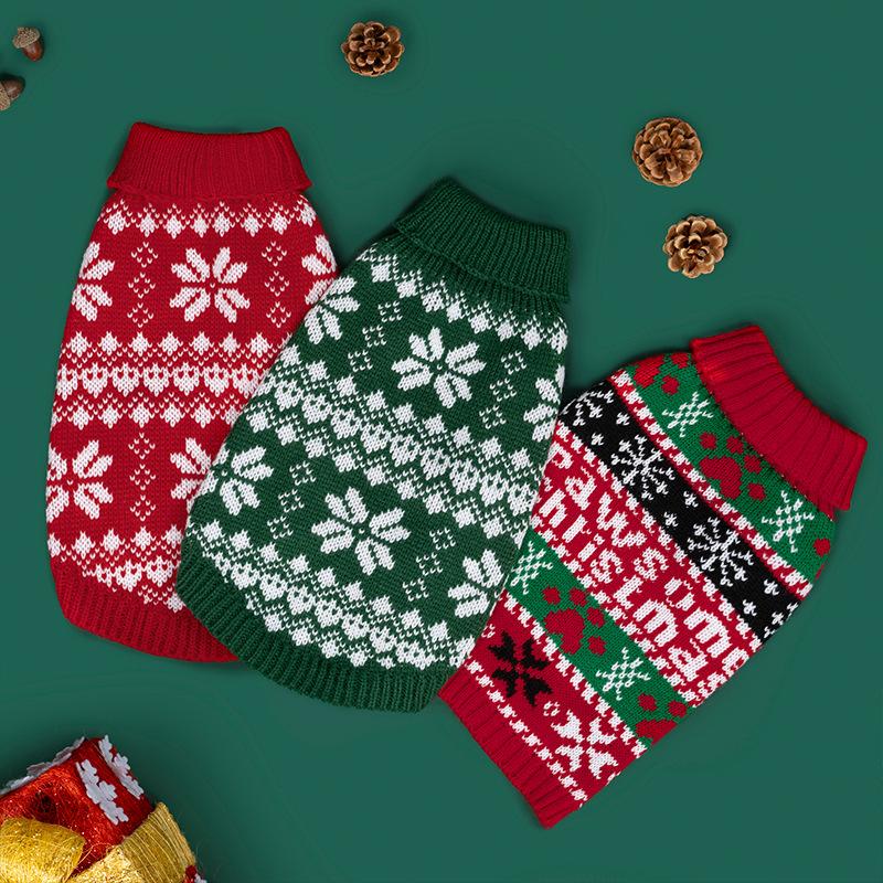 Autumn Winter Pet Dog Christmas Day Sweater Warm Coat Scarf for Small Medium Dog Kitten Pullover Cat Puppy Vest Warm Pet Clothes