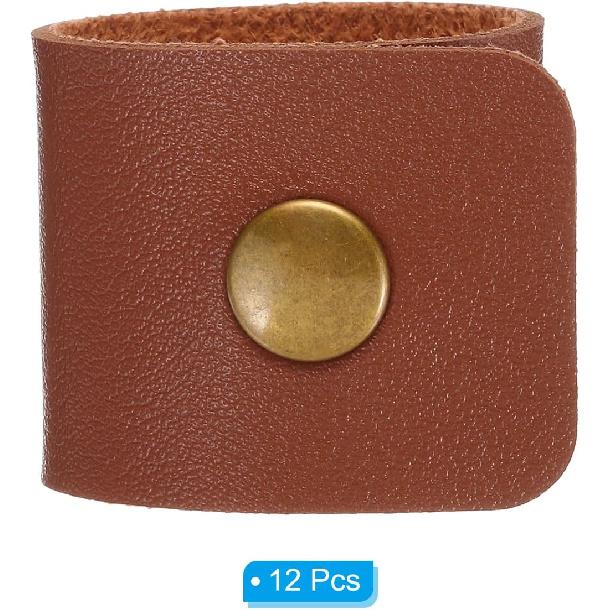 PATIKIL Napkin Rings, 12 Pcs Leather Napkin Rings Rustic Holder for Table Decor Thanksgiving Farmhouse Wedding Fall Banquets Dinner Party Ornaments