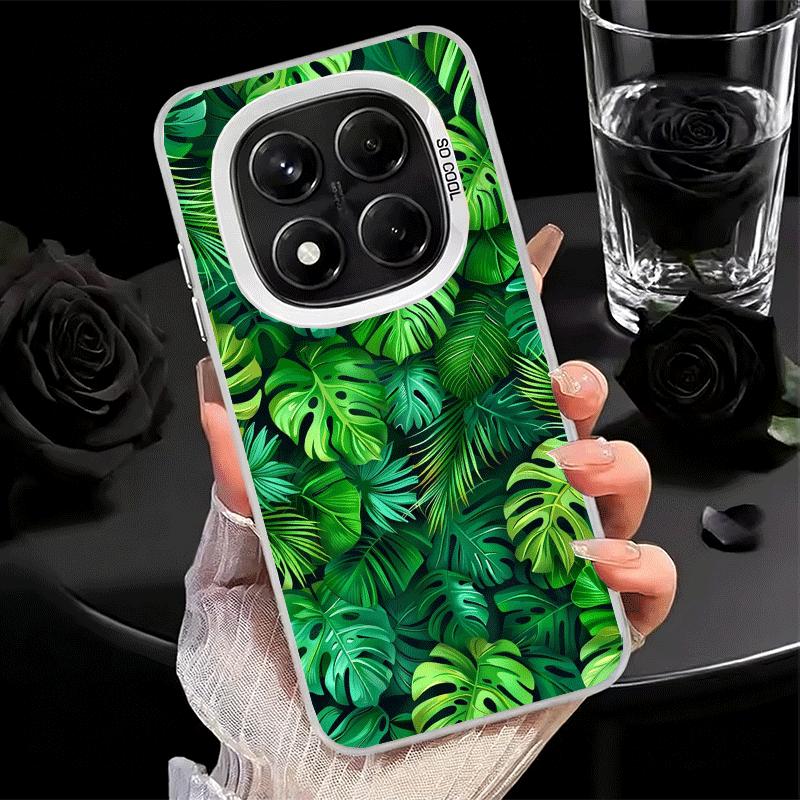 Summer Plants Green Leaf Soft Phone Case for Xiaomi Redmi Note 13 14 15 Pro Plus 12S 12 11S 11 11T 10S 10 Shockproof Cover Back