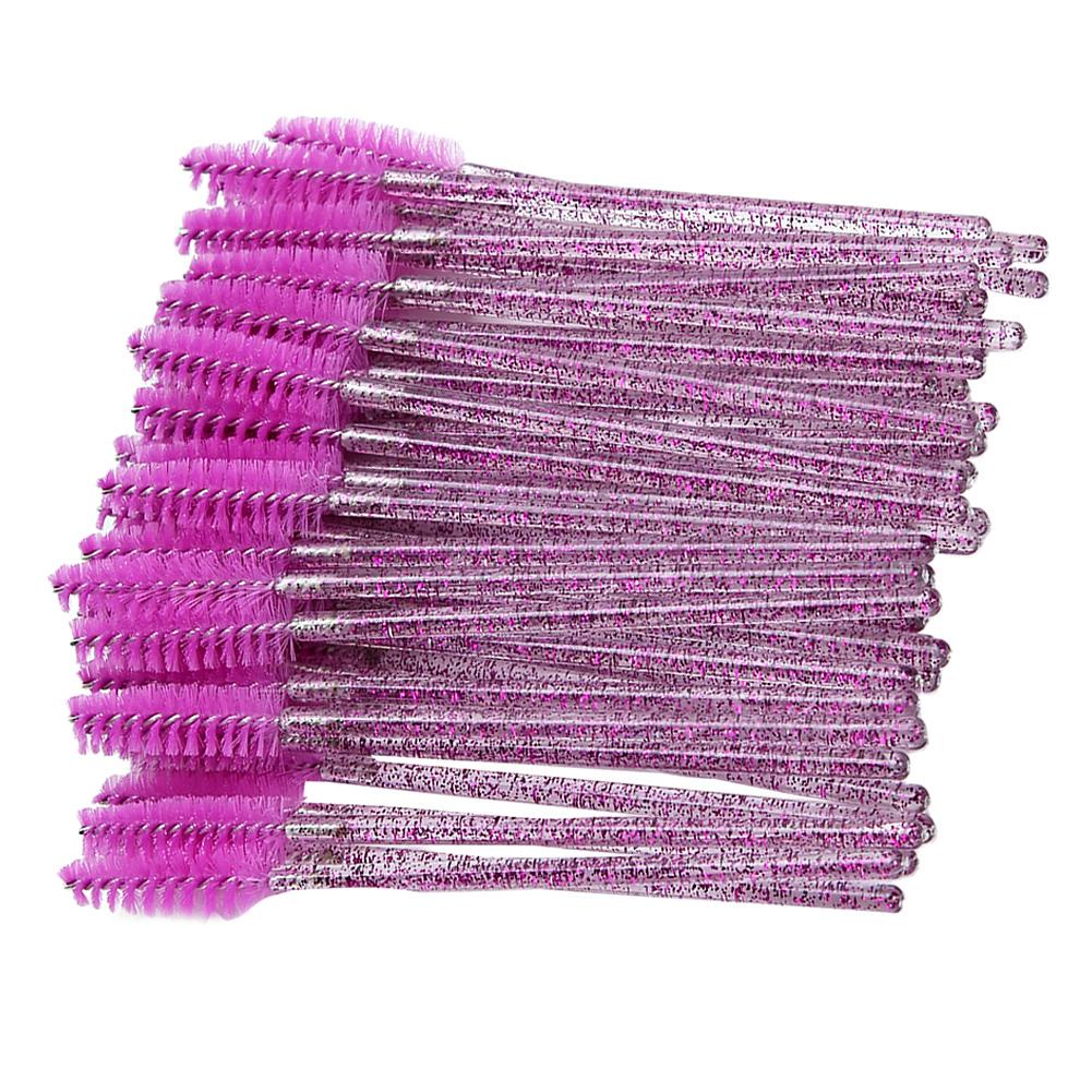 50 Stück Nylon-Make-up-Pinsel, Mascara-Stäbe, Wimpern, Augenbrauen, tragbarer Einwegpinsel
