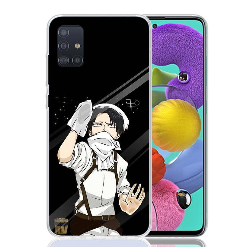 Attack-Titan Levi Phone Case For Samsung Galaxy A52 A32 A22 A12 A02S A50S A30S A51 A31 AA71 Note 20 Ultra 10 S10 Plus Galaxy A52