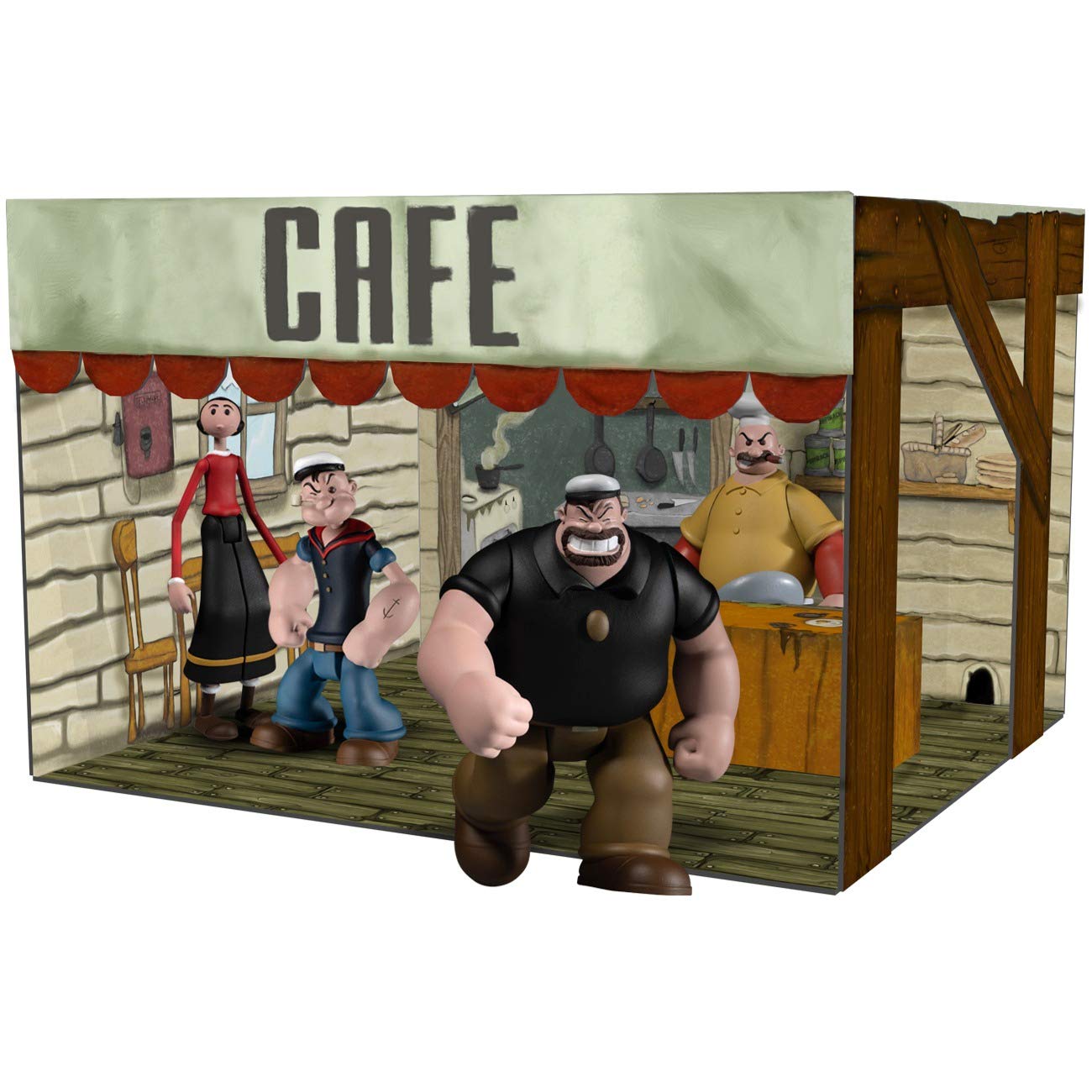 

Popeye Cafe Lounge Action Figure Box Set 611414 POPEYE 5-Piece 3.75-Inch оливковый