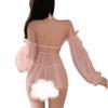 Sex underwear Abstinence transparent sexy breast seduction princess style nightdress rear entry pajamas