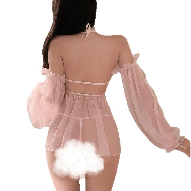 Sex underwear Abstinence transparent sexy breast seduction princess style nightdress rear entry pajamas