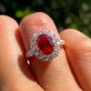 1Pcs Stylish Multi-function Ring with Red Synthetic Zircon, Suitable for Daily Wear