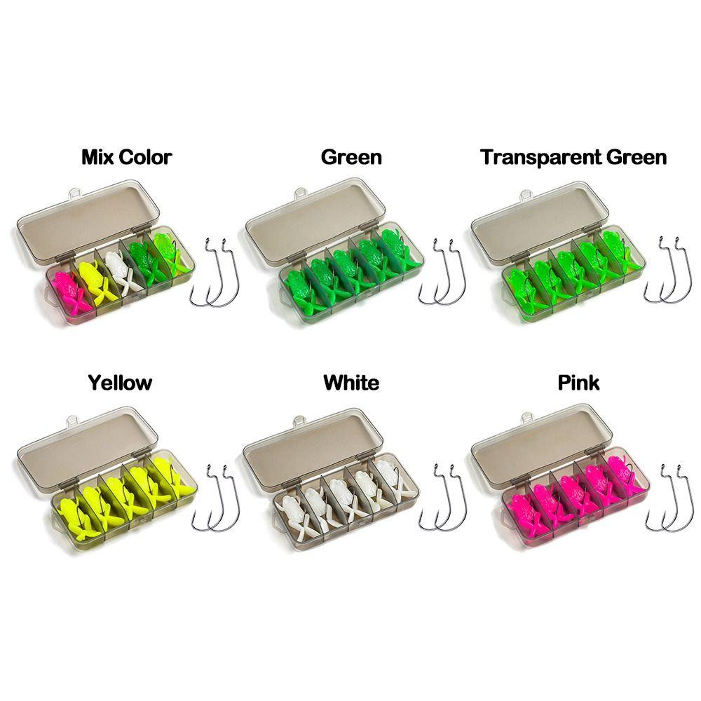 5pcs Simulated Fake Bait TPE Soft Frog Fishing Lures Mix Color 5g 10g Mini Frog Bait Jigging with 5pcs Hook Fishing Gear Product