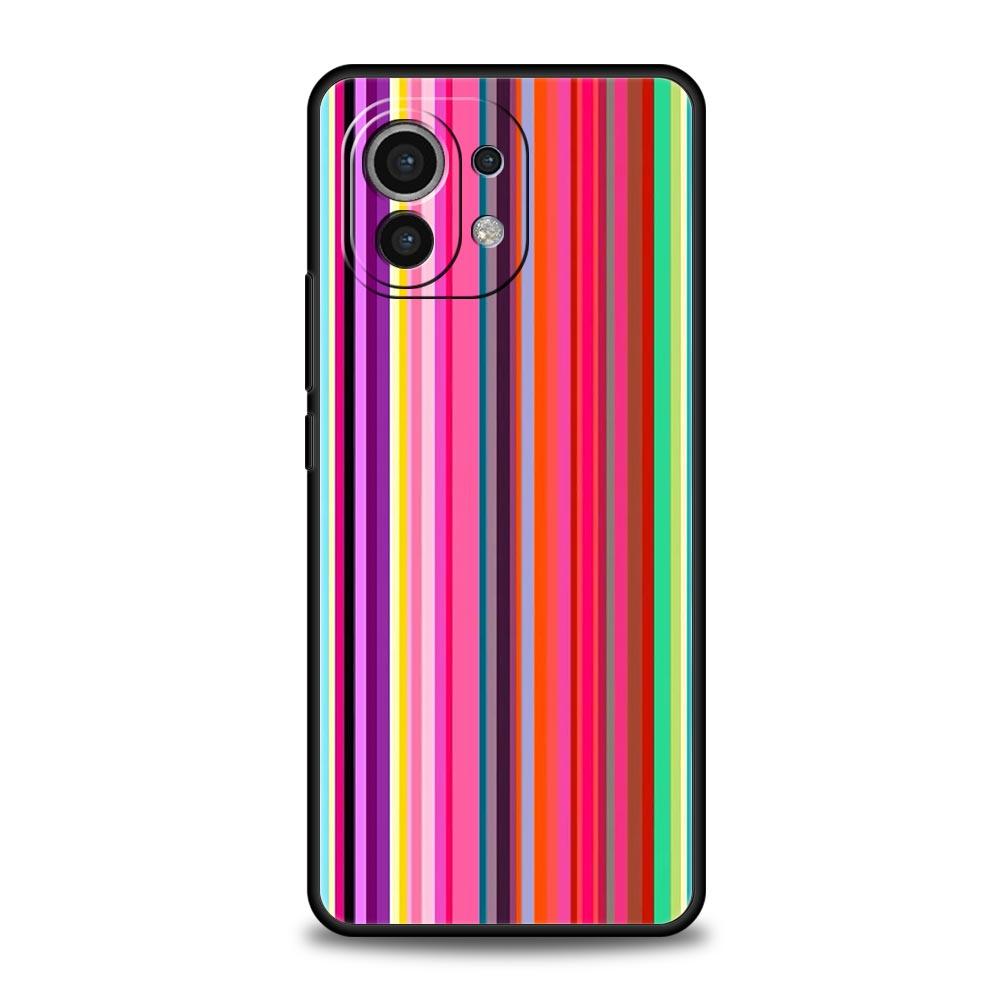 

Phone Case Cover for Xiaomi Mi 17 15 14 13 12 11 Ultra 15T 14T 13T 12T 11T Pro Lite 5G Soft TPU Capas Retro Rainbow Stripe Art Mi 11 Lite 5G