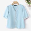 ZANZEA Women Casual Lace Splice V-Neck Summer Half Sleeve Blouse
