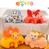 Baby Sofa Chair Cartoon Animals Baby Seat with Leg Holes Handles Non-Slip
