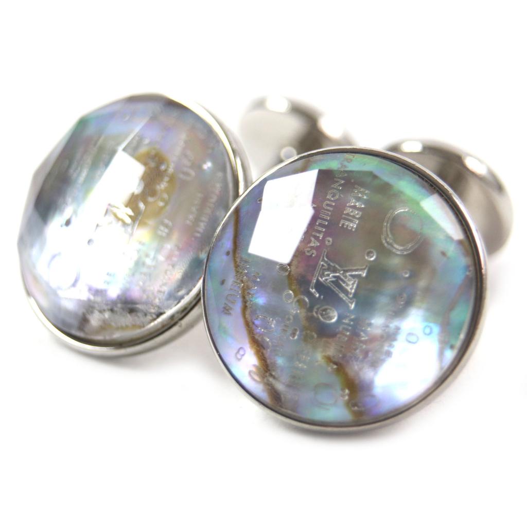 LOUIS VUITTON Cufflinks Men's Jewelry Accessories Logo metal Silver MP1318 Used