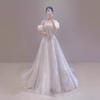 Romantic Fairy Toast Dress Bride Engagement High-end Light Luxury Niche Wedding Banquet Birthday Word Shoulder Evening Dress Dress Dress