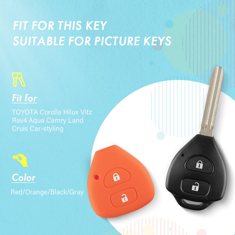 KEYYOU Silicone Key Shell Remote Key Case Cover For TOYOTA Corolla Hilux Vitz Rav4 Aqua Camry Land Cruis Car-styling 2 Buttons