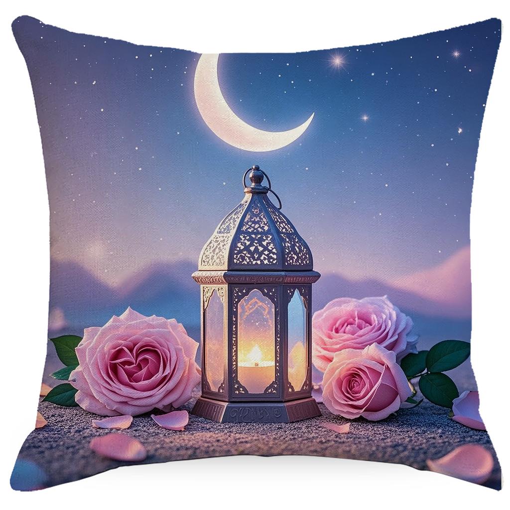 New Moon Chandelier Flowers Dreamy Folk Line Print Home Living Room Sofa Pillow Cover