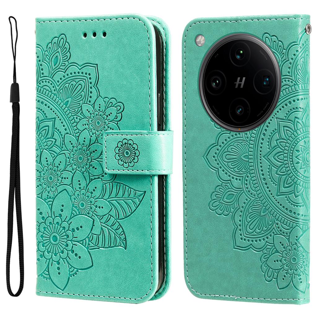 Für Oppo Find X8 Pro 5G Hülle Blumenmuster PU Leder Brieftasche Ständer Handyhülle