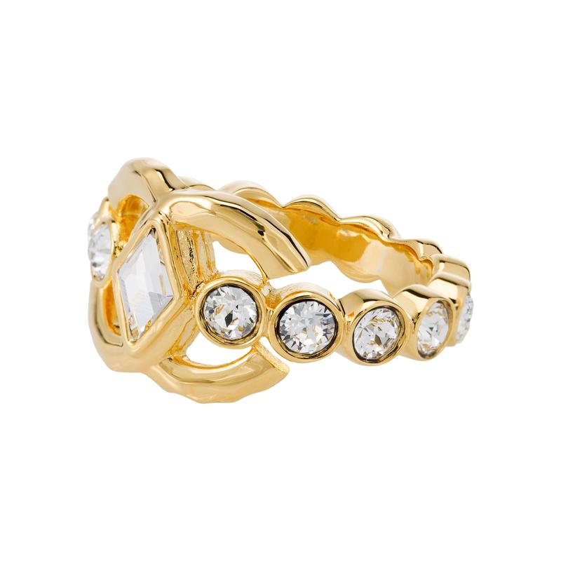 CHANEL Letter Logo Simple Exquisite Fashion Metal Ring Women's Gold