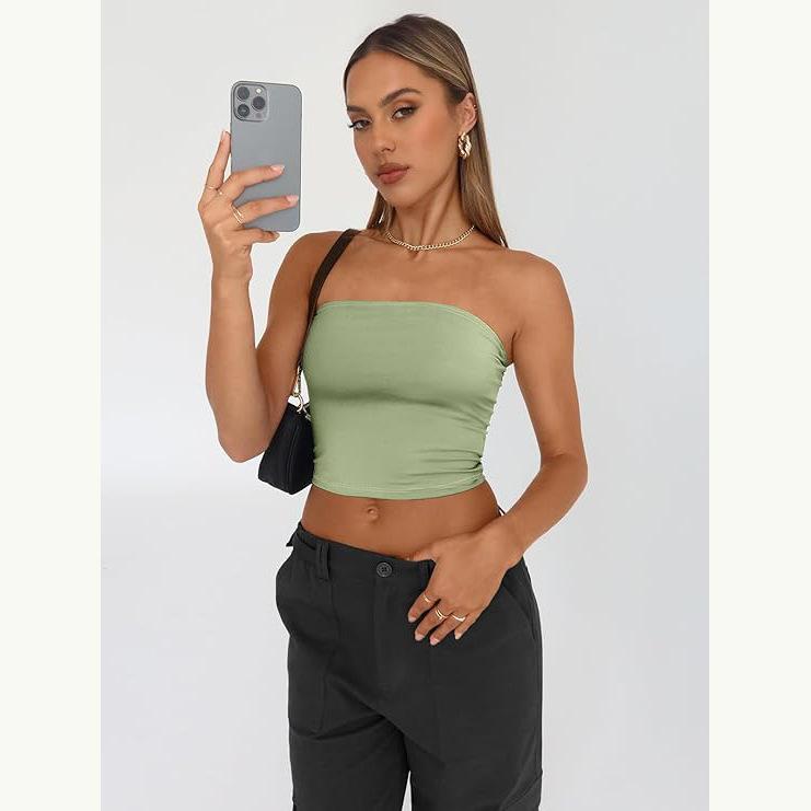Top Sexy Senza Spalline Estivo Capispalla Pullover Gilet Slim Fit Corsetti da Donna
