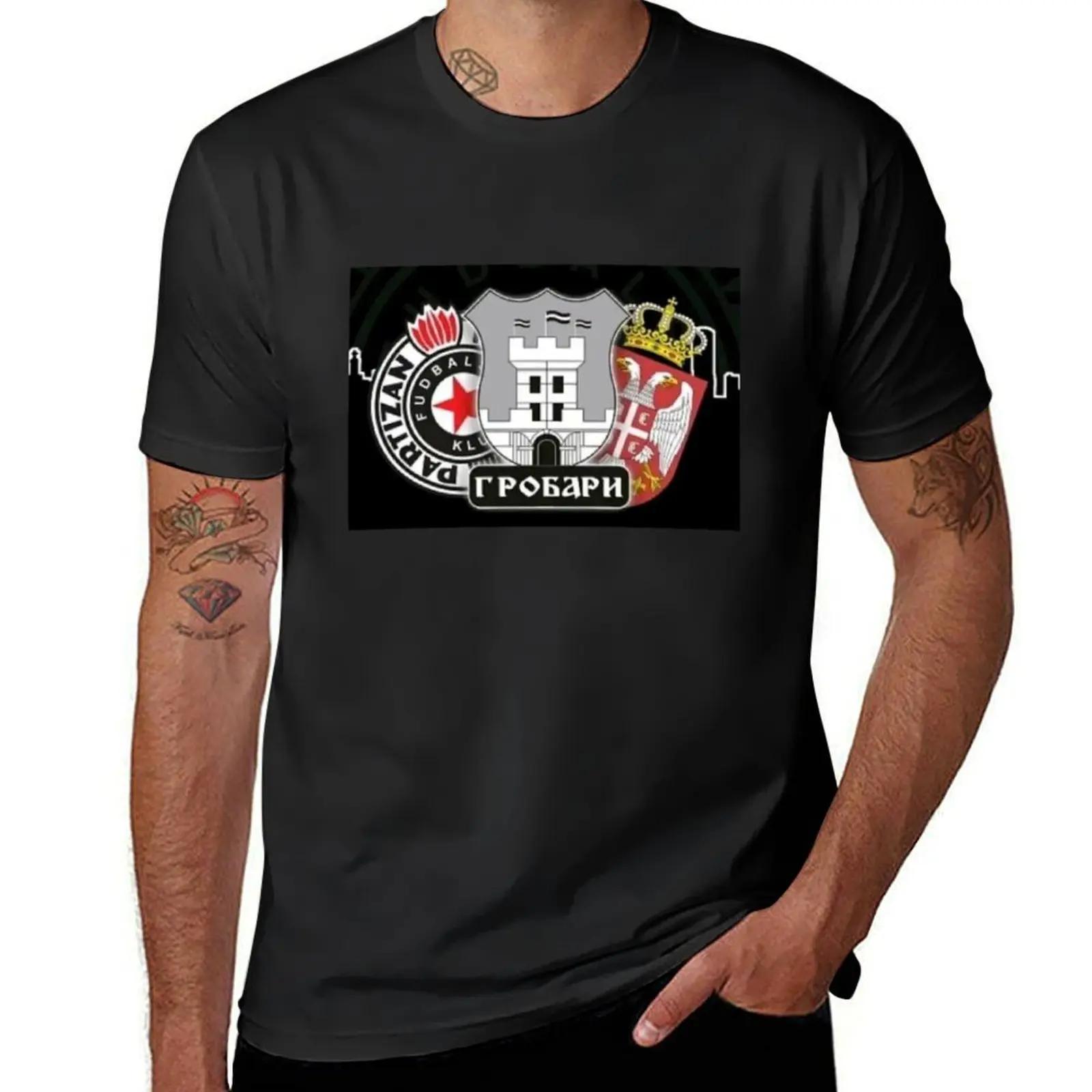 

PARTIZAN BEOGRAD FC T-Shirt oversizeds Short sleeve tee sports fans mens funny t shirts L