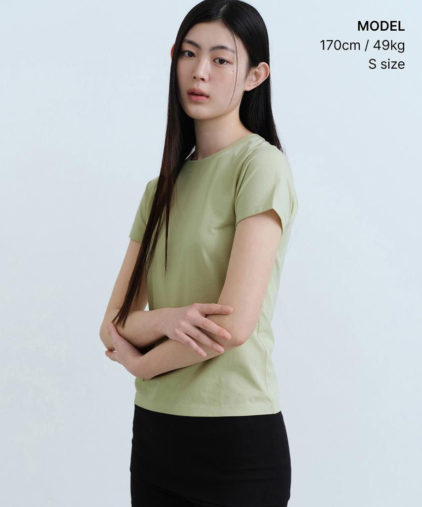 MUSINSA STANDARD WOMAN [Uv Protection] Women'S Slim Crew Neck T-Shirt [Sage]